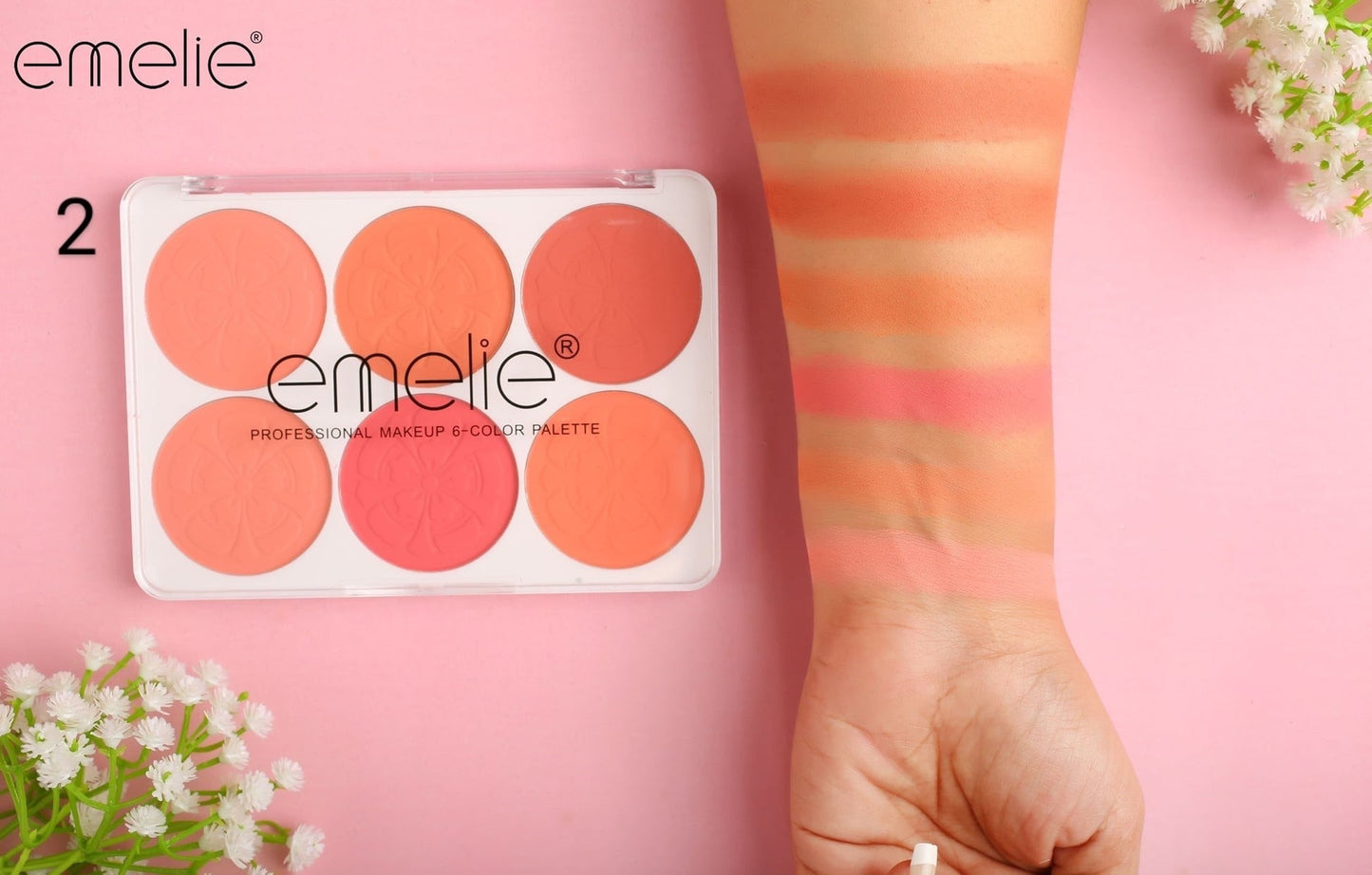 Matte Blusher 6 Color Pallete Emelie Cosmetics.pk