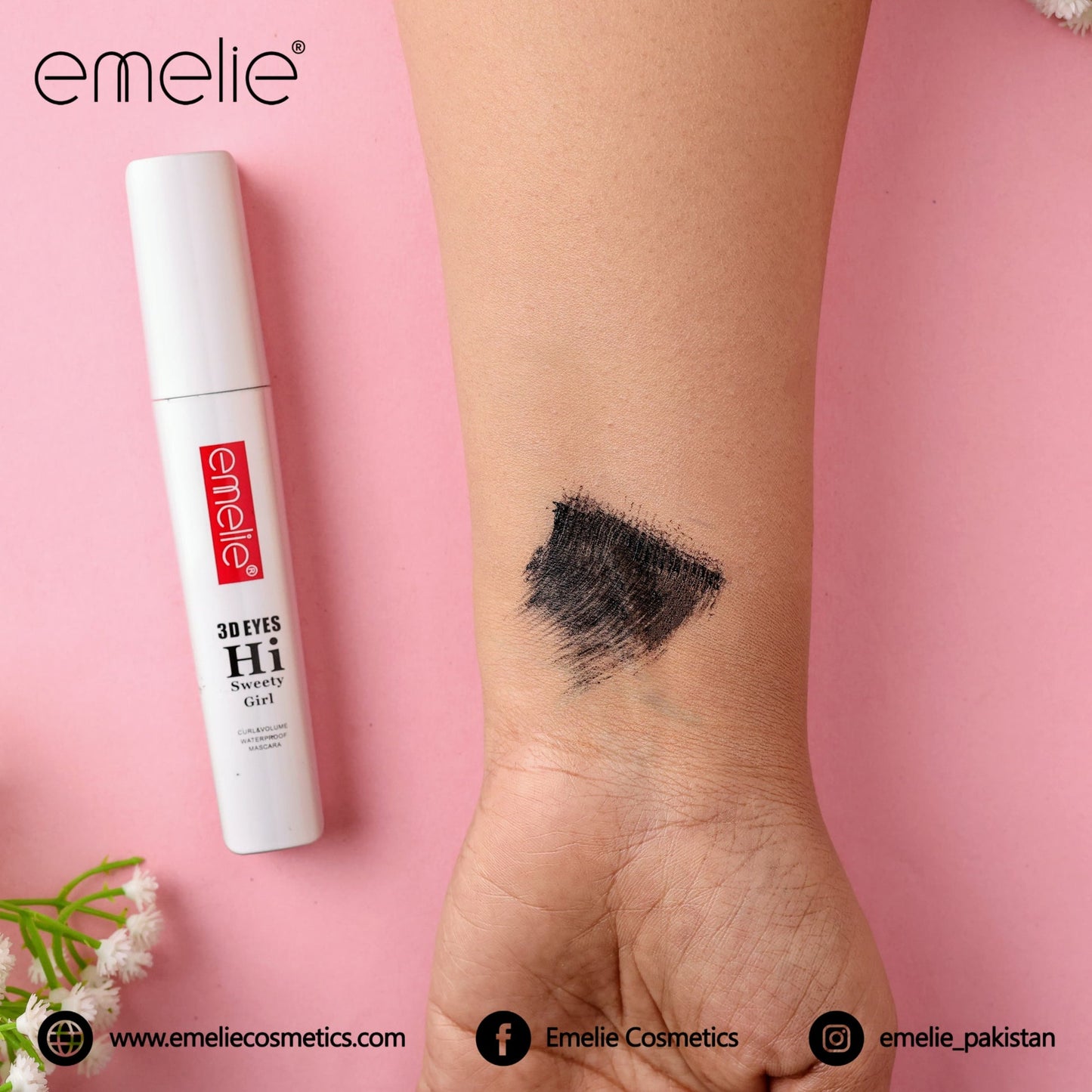 Emelie® 3D Eyes Hi Sweety Girl Mascara Emelie Cosmetics.pk