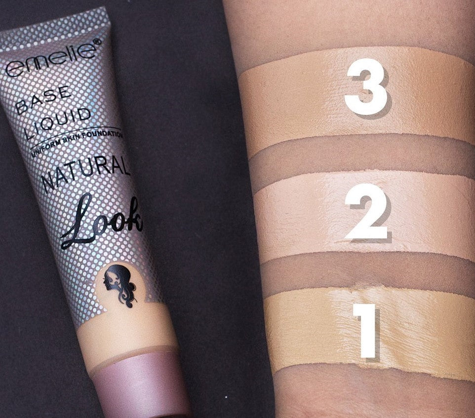 Base Liquid Natural Look Uniform Skin Foundation Emelie Cosmetics