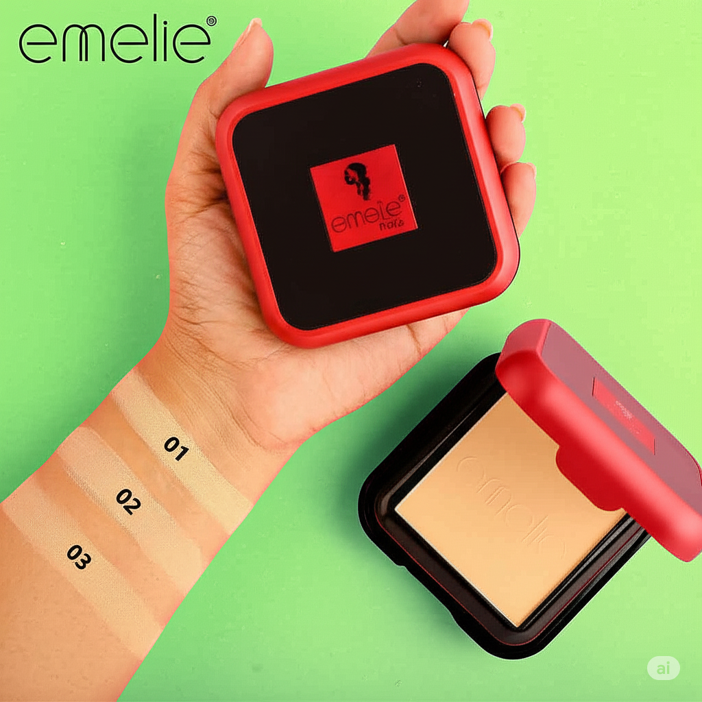 Matte Coverage Compact Powder Emelie Cosmetics.pk