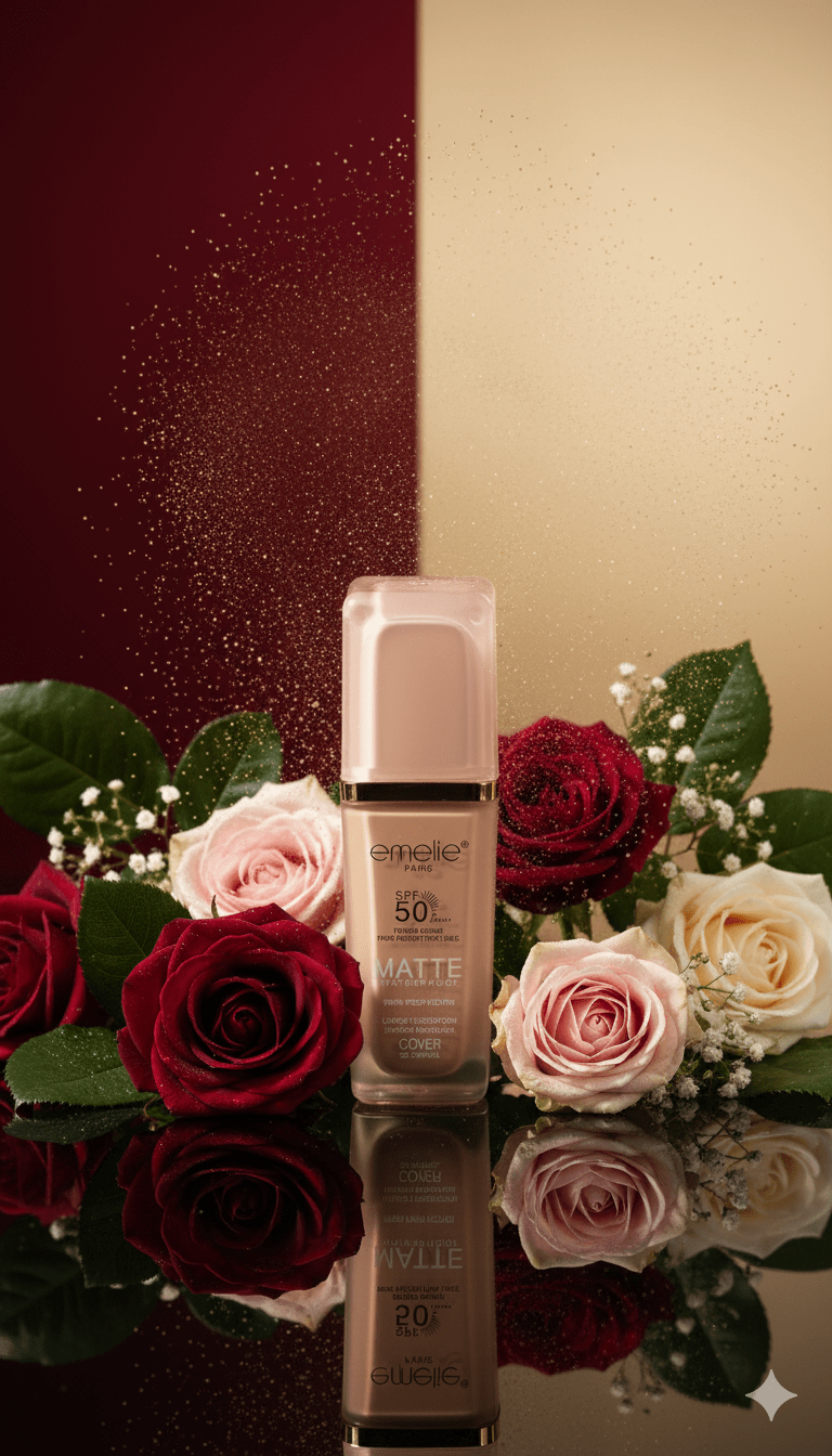 SPF 50+ Foundation with Primer - 2-in-1 Full Coverage, Matte, Waterproof, Long Wear Emelie Cosmetics.pk