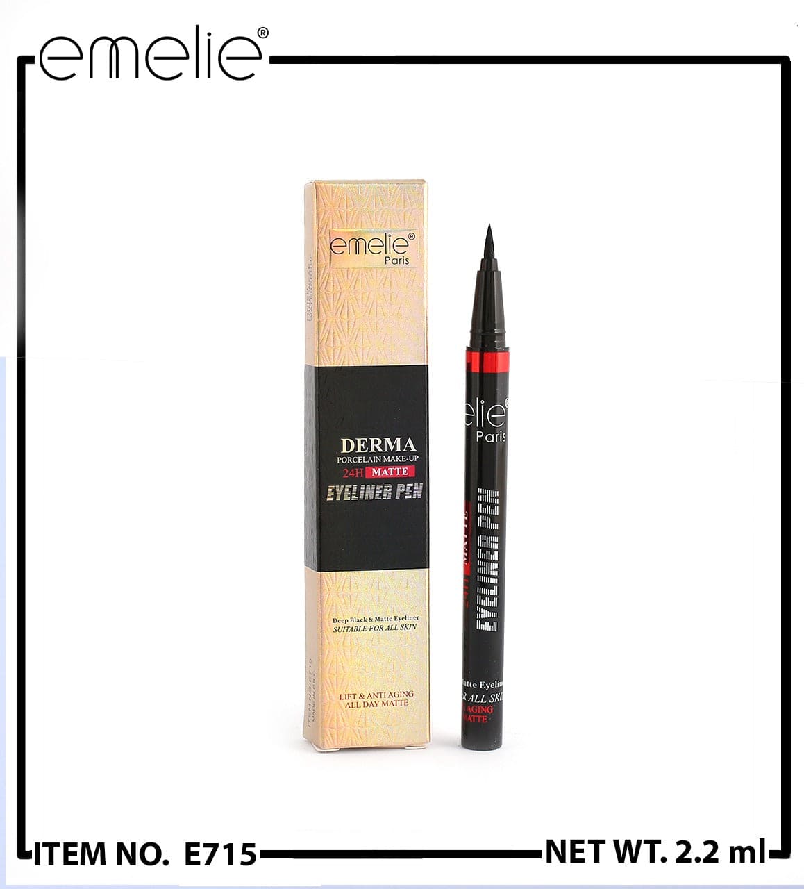 Derma 24H Matte Eyeliner Pen Emelie Cosmetics.pk