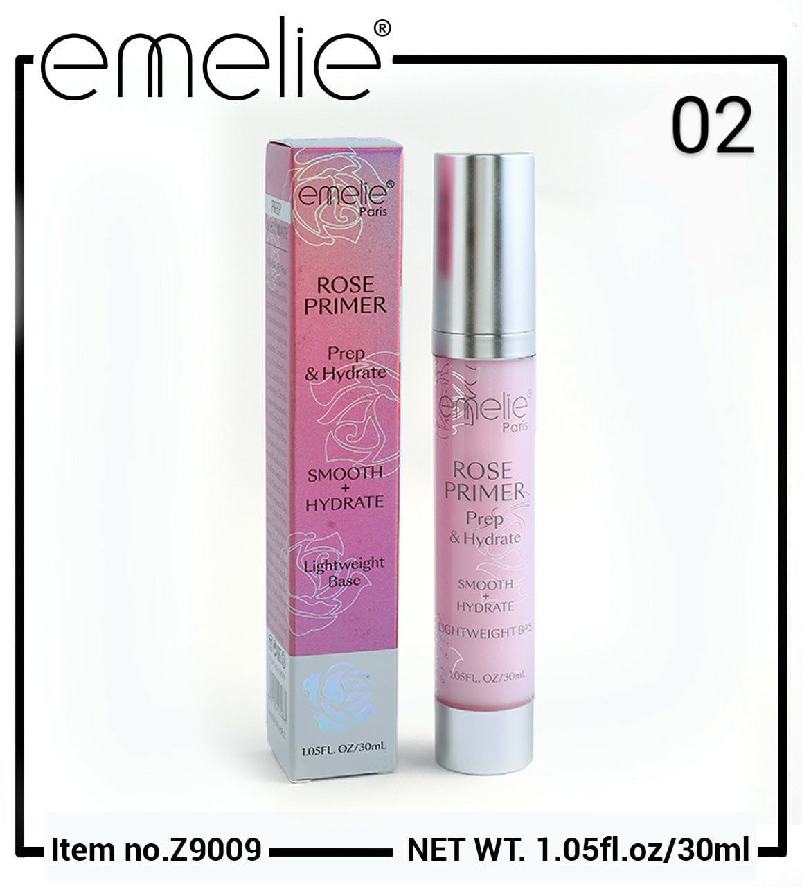Prep & Hydrate Primer Rose - 30ml Emelie Cosmetics.pk