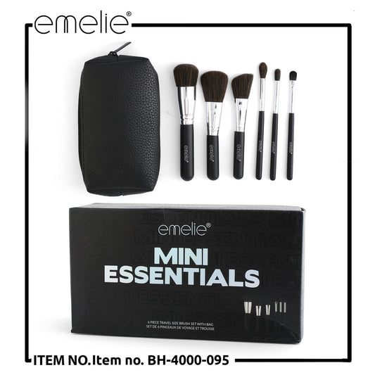 Ultimate Essentials Brush Set with Bag (6pcs) Emelie Cosmetics.pk