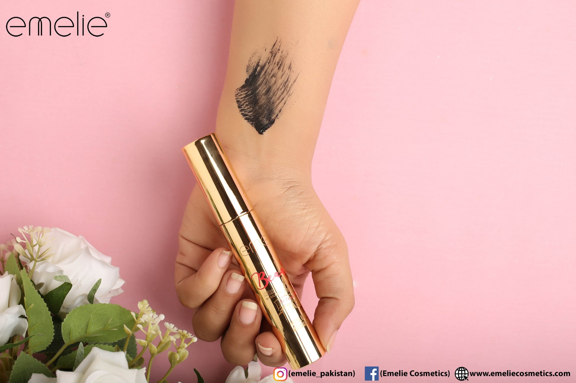 Beauty Paris Volume Waterproof Mascara Emelie Cosmetics.pk