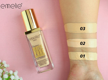 Full Coverage Matte Pure Foundation & Concealer - 40ml Emelie Cosmetics