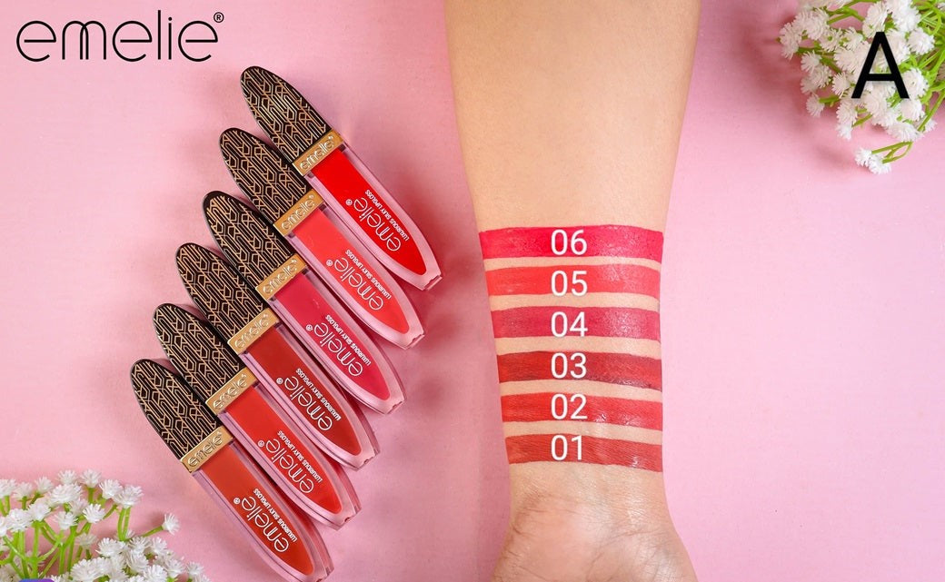 Emelie Silky Lip Gloss (6pc Set) Emelie Cosmetics.pk