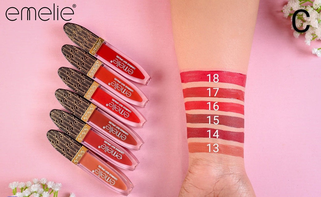 Emelie Silky Lip Gloss (6pc Set) Emelie Cosmetics.pk