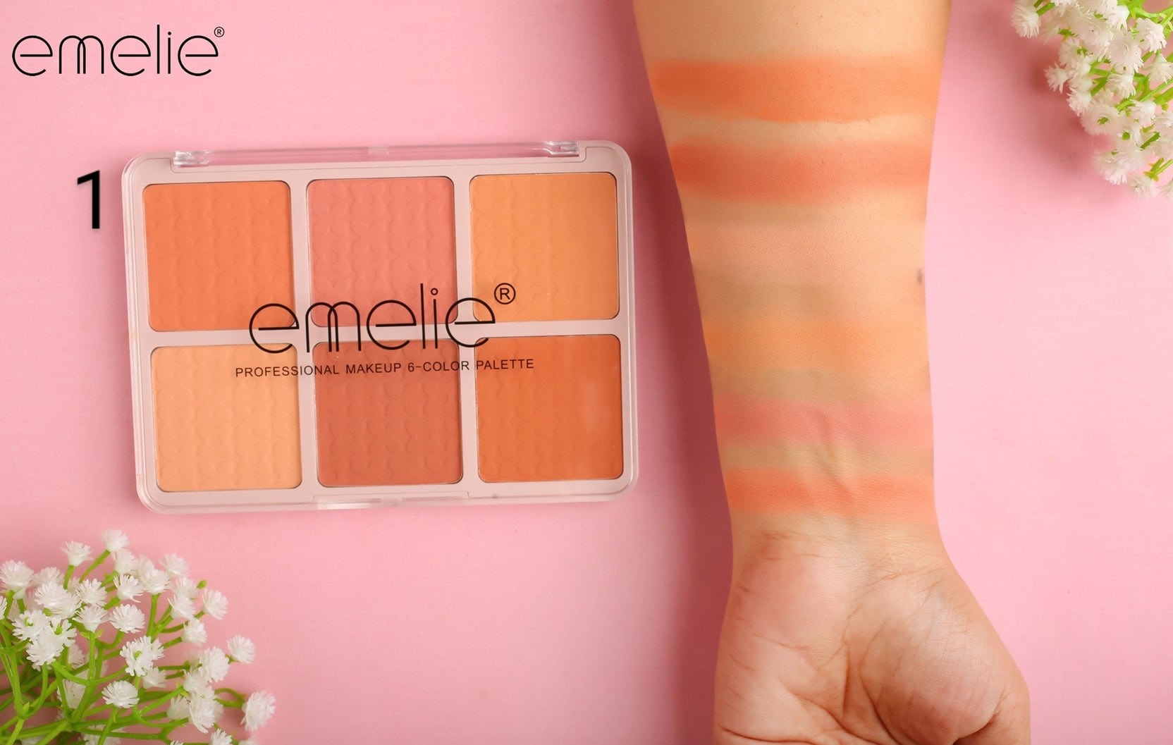 Matte Blusher 6 Color Pallete Emelie Cosmetics.pk