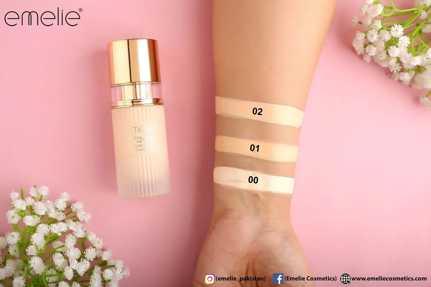 Concealer & Matte Foundation (2 in 1) Emelie Cosmetics