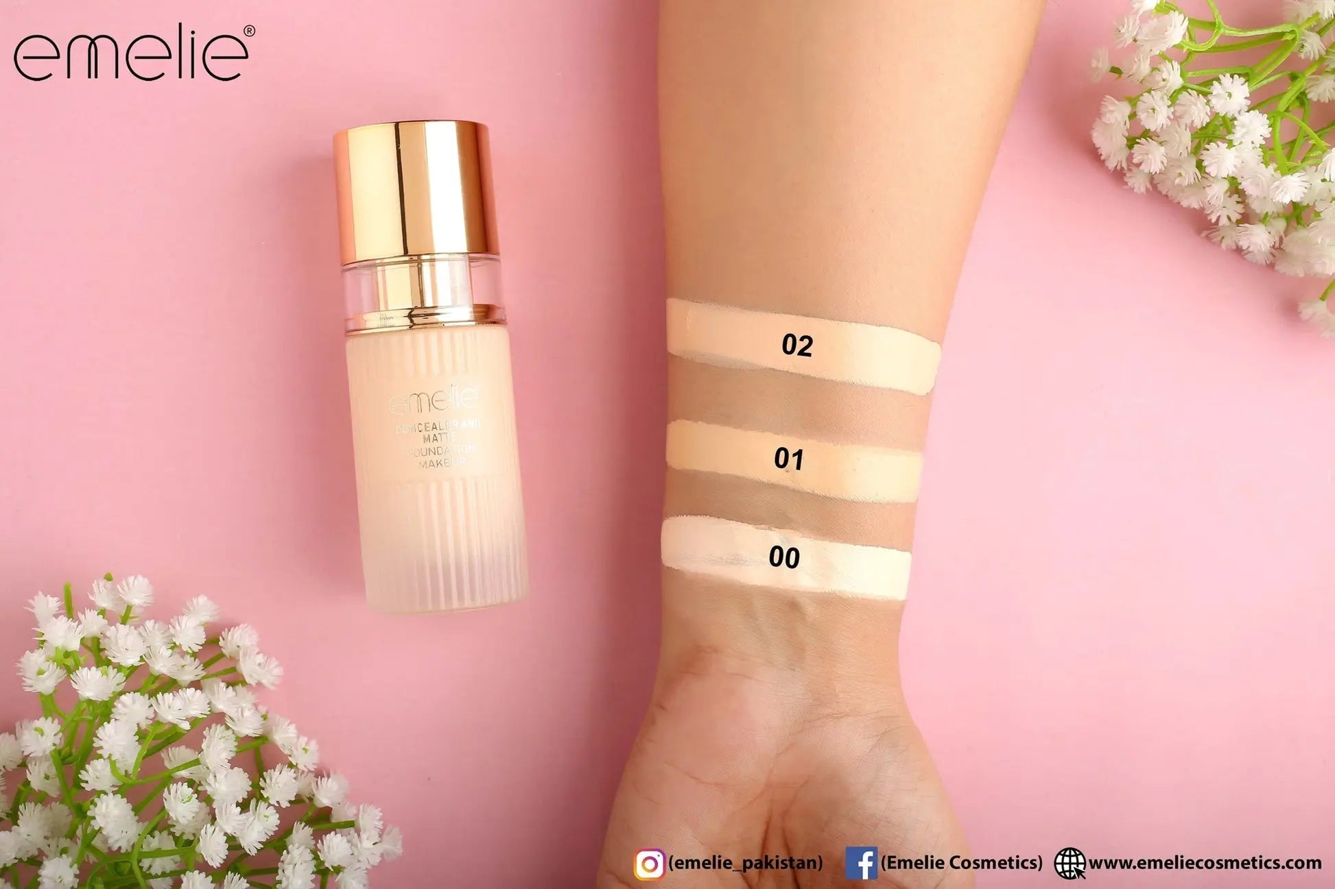 Concealer & Matte Foundation (2 in 1) Emelie Cosmetics