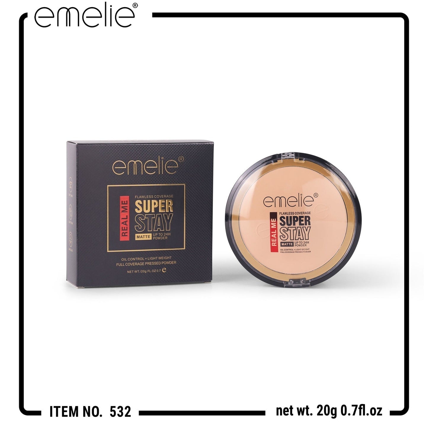 REAL ME Super Stay Matte Pressed Powder with Flawless Coverage (20g) Emelie Cosmetics.pk