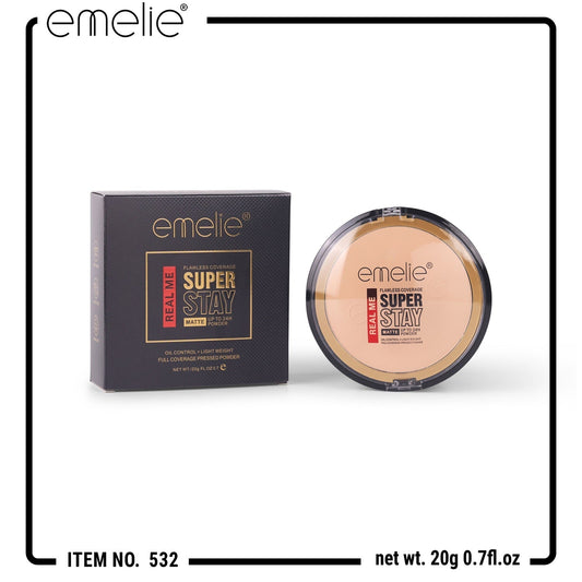 REAL ME Super Stay Matte Pressed Powder with Flawless Coverage (20g) Emelie Cosmetics.pk
