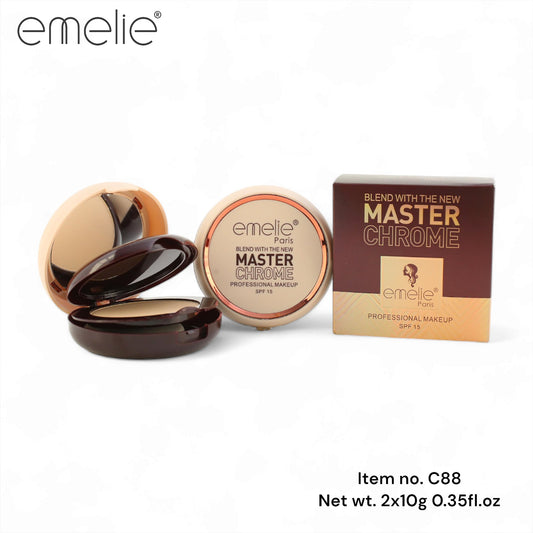 Master Chrome Compact Powder Emelie Cosmetics.pk