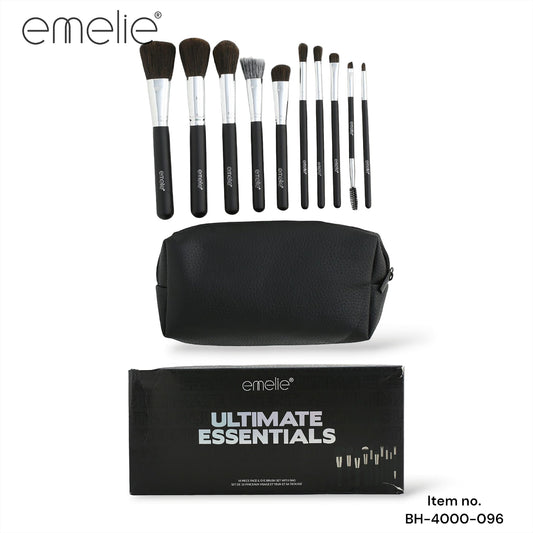 Ultimate Essentials Brush Set with Bag Emelie Cosmetics.pk