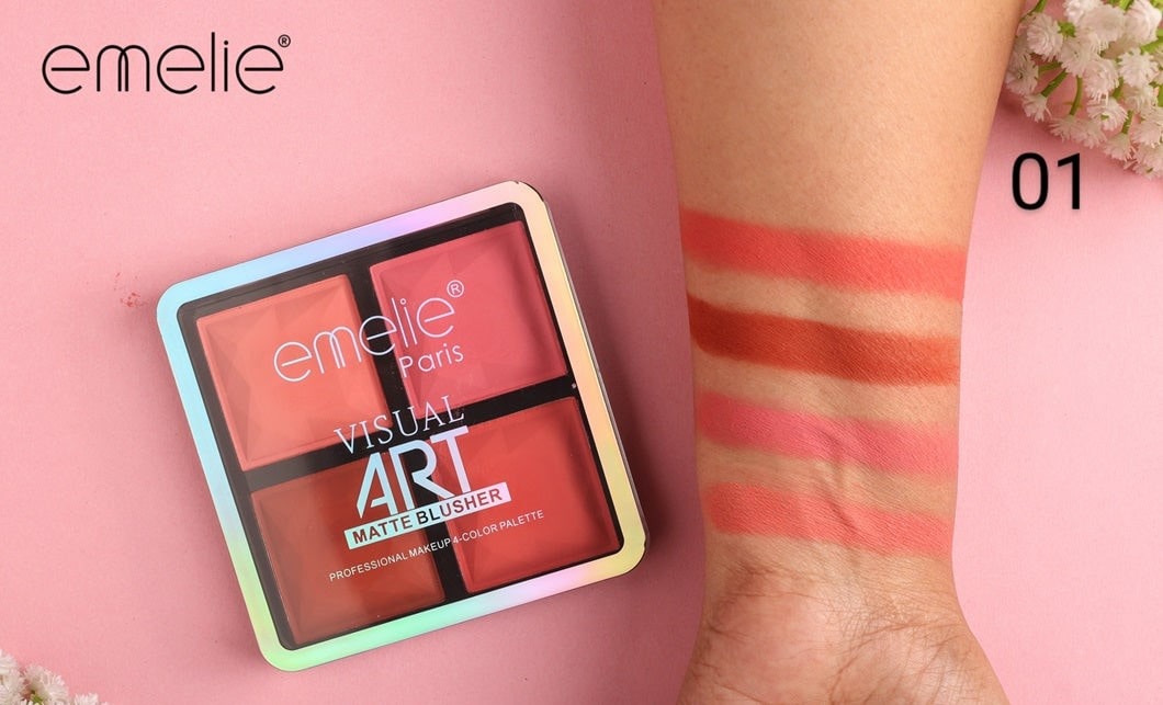 Natural Matte Finish Blush Palette Emelie Cosmetics.pk