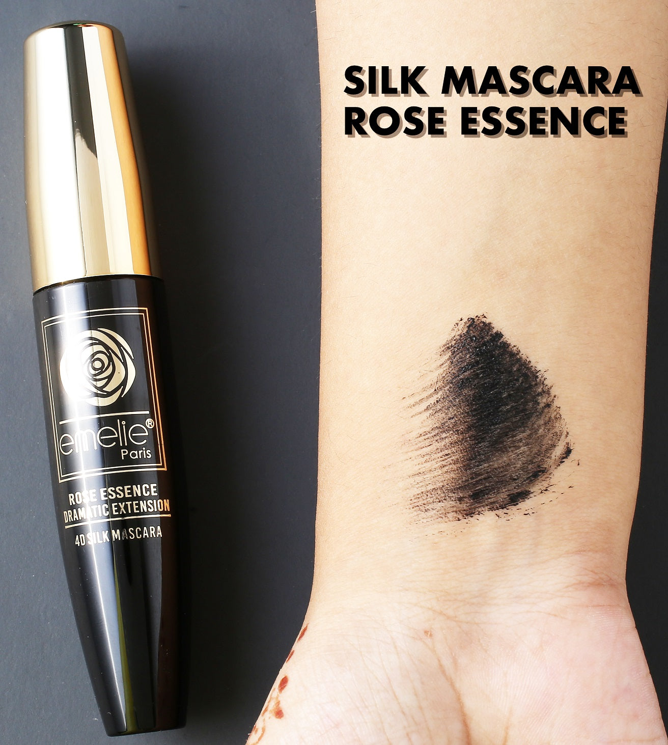 4D Rose Essence Silk Mascara Emelie Cosmetics.pk