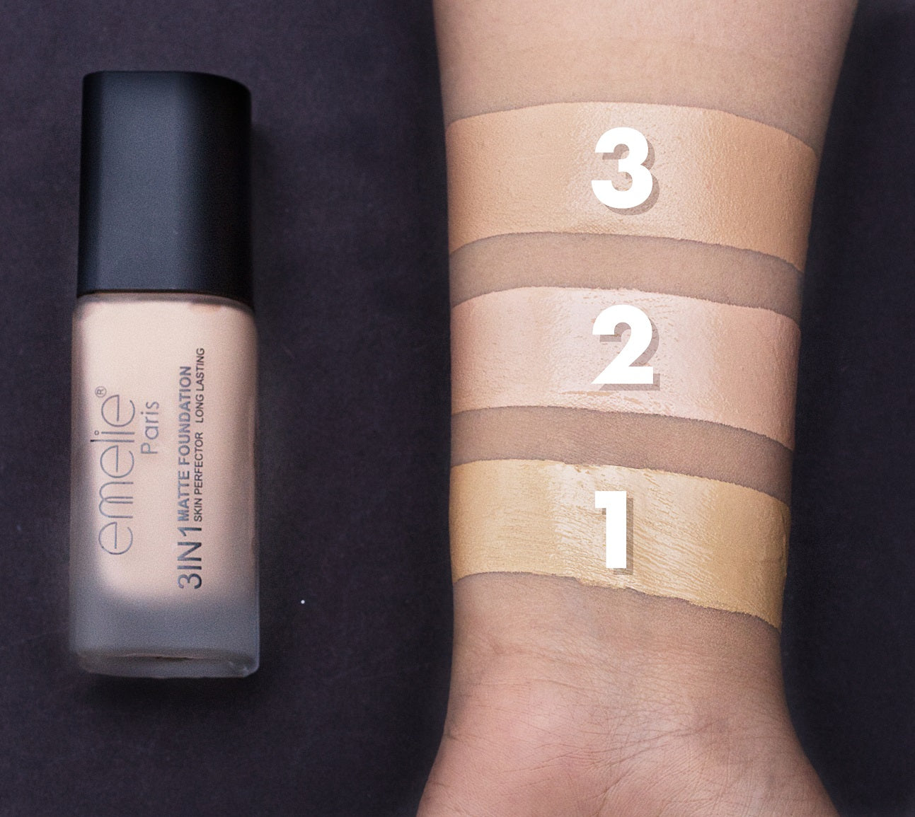 Three in One - Matte Foundation Emelie Cosmetics
