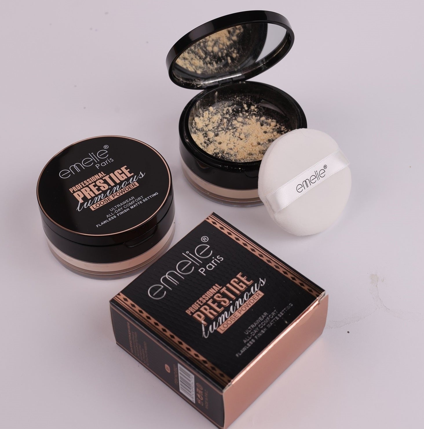 PROFESSIONAL PRESTIGE Cuminous Loose Powder – Flawless Matte, All-Day Wear Emelie Cosmetics.pk