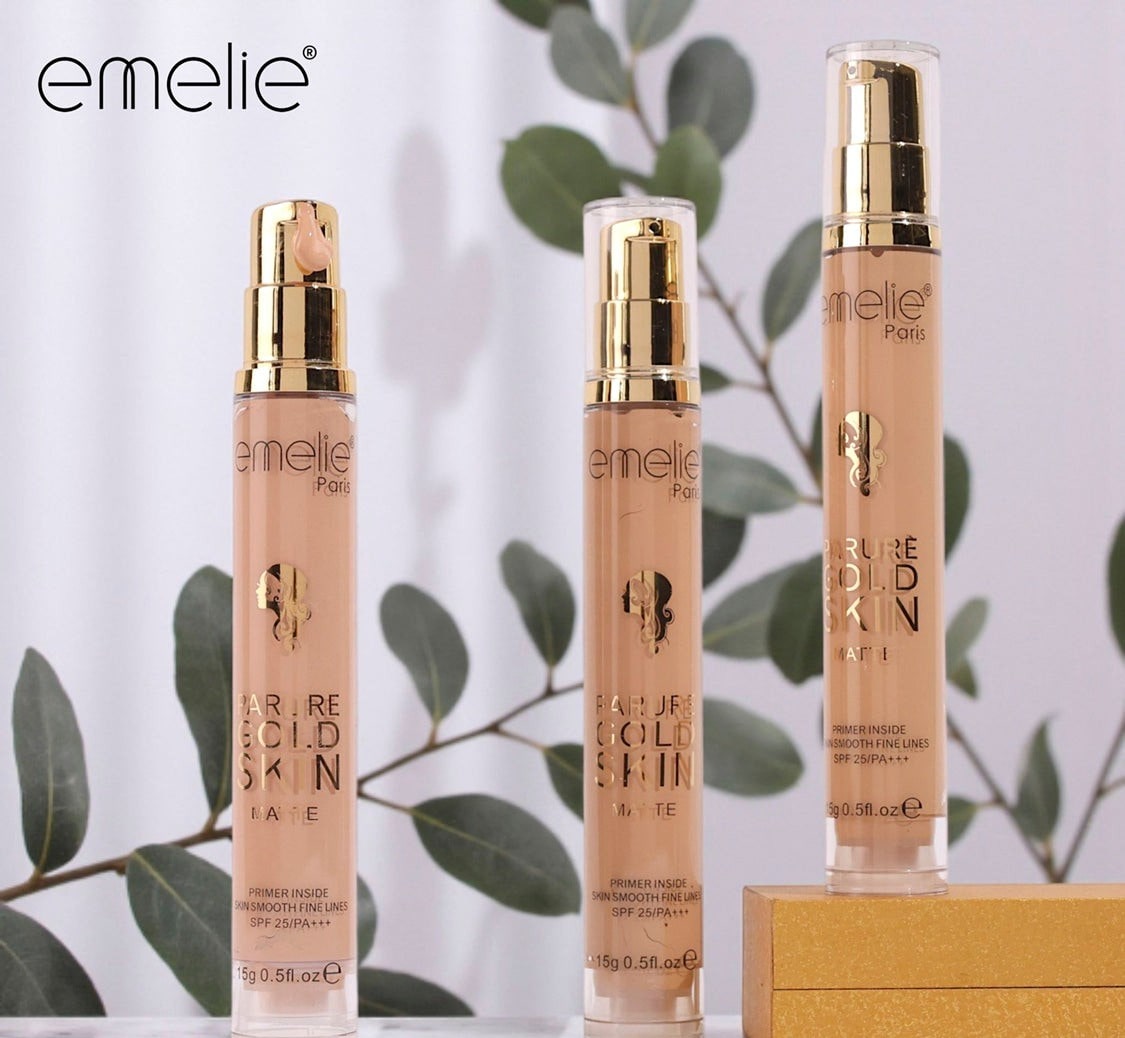 Emelie® Paris Parure Gold Skin Matte Foundation – Net 15g