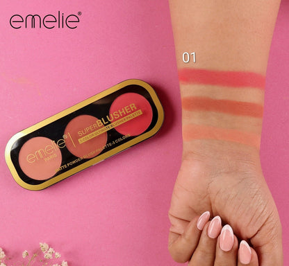 Emelie Paris Super Blusher - 3 - Color Ultimate Blush Palette Emelie Cosmetics.pk
