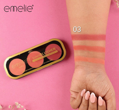 Emelie Paris Super Blusher - 3 - Color Ultimate Blush Palette Emelie Cosmetics.pk