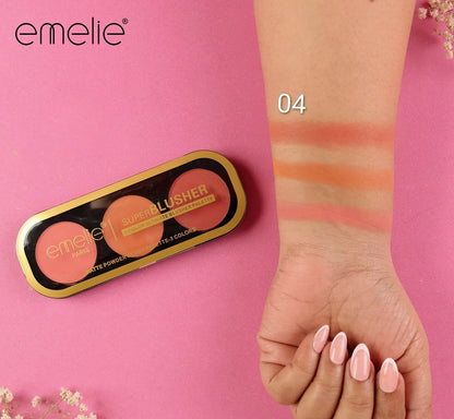 Emelie Paris Super Blusher - 3 - Color Ultimate Blush Palette Emelie Cosmetics.pk