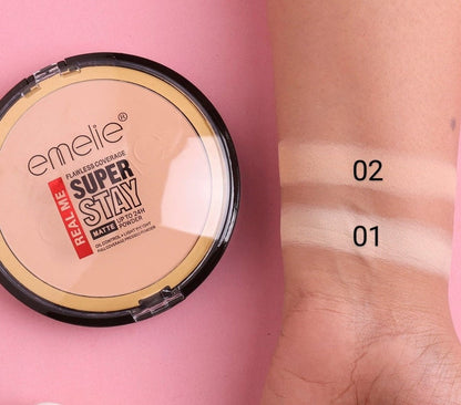 REAL ME Super Stay Matte Pressed Powder with Flawless Coverage (20g) Emelie Cosmetics.pk