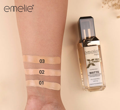 EXTREME Matte Super Stay liquid Foundation 30ml SPF_30 Emelie Cosmetics.pk