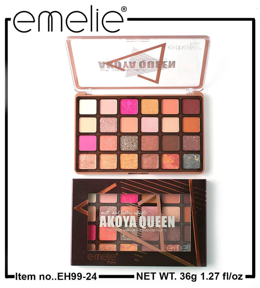 AKOYA Queen 24 Color Eyeshadow Pallete Emelie Cosmetics.pk
