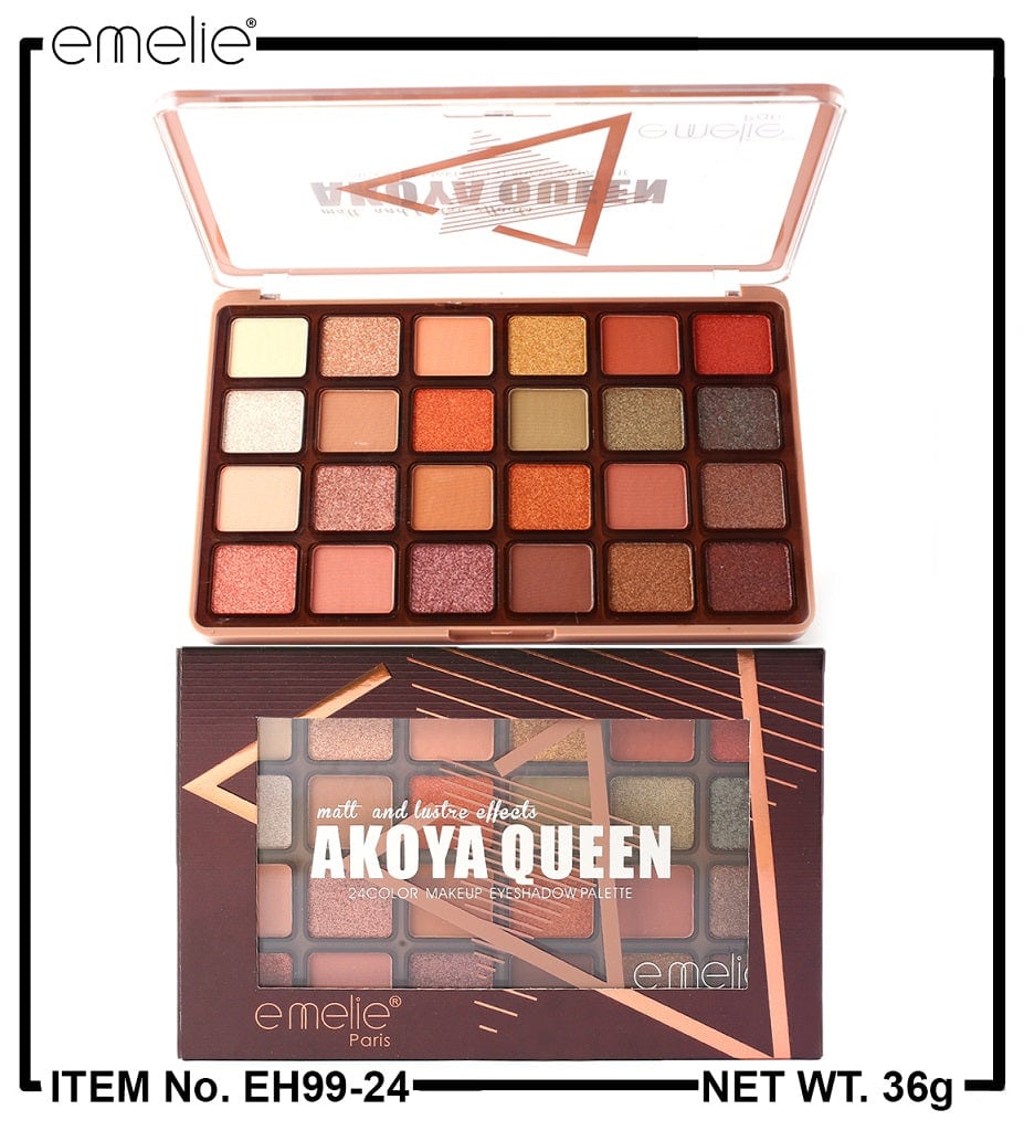 AKOYA Queen 24 Color Eyeshadow Pallete Emelie Cosmetics.pk