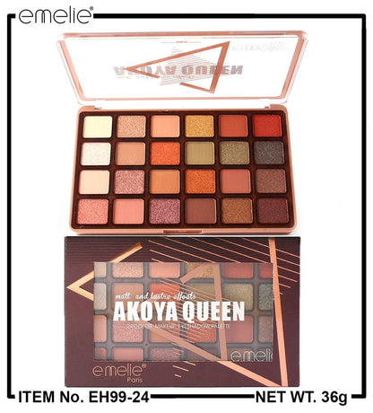AKOYA Queen 24 Color Eyeshadow Pallete Emelie Cosmetics.pk