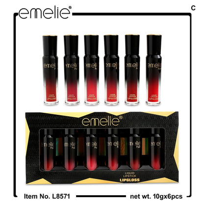 Emelie Liquid Lip Gloss - 6pc Set Emelie Cosmetics.pk