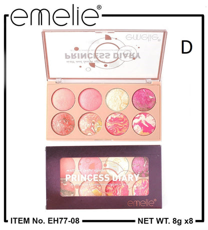 Princess Diary 8 Color Blusher/Eyeshadow Emelie Cosmetics.pk