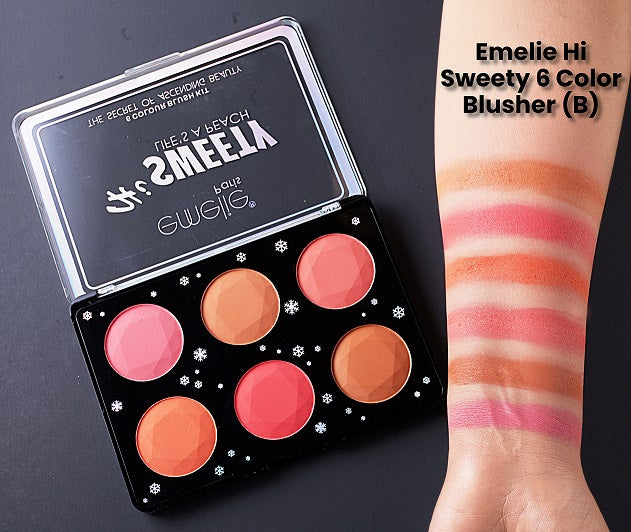 Hi Sweety 6 Color Blush Kit Emelie Cosmetics.pk