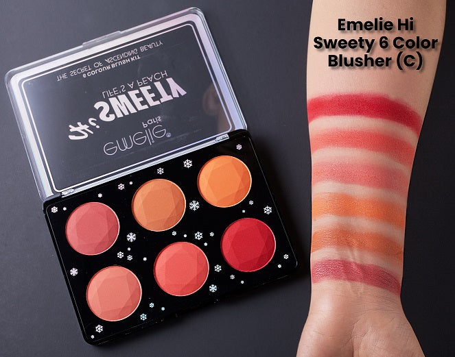 Hi Sweety 6 Color Blush Kit Emelie Cosmetics.pk