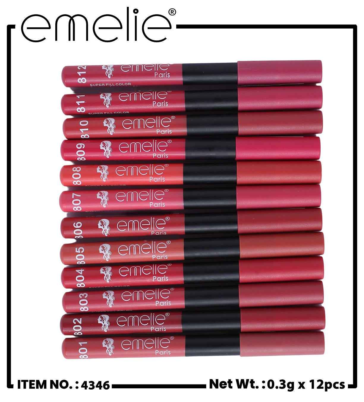 Matte Lip Pencil Emelie Cosmetics.pk