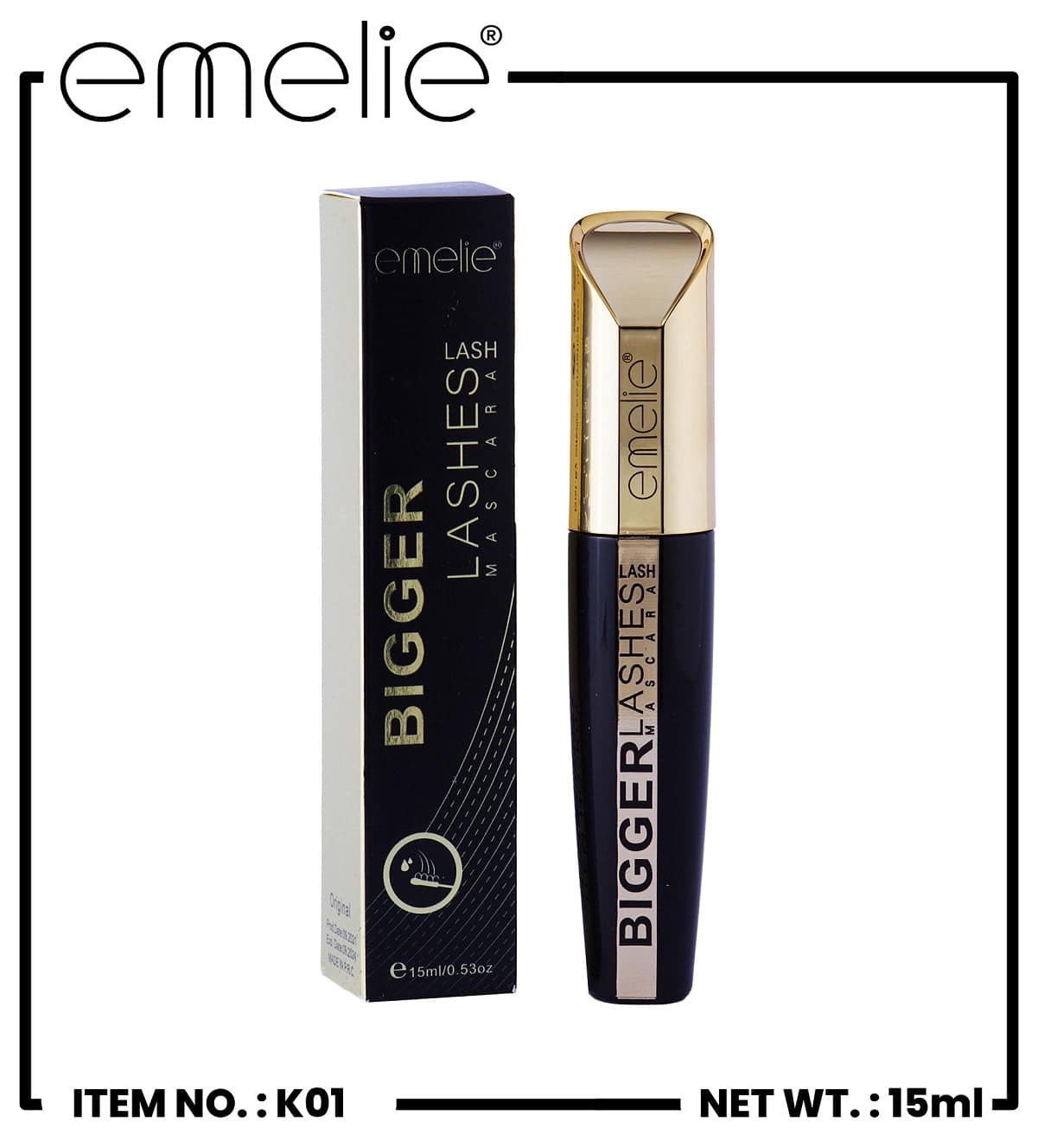 Bigger Lashes Mascara Emelie Cosmetics.pk