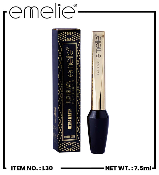 Rich Black Eyeliner Ultra Matte Emelie Cosmetics.pk