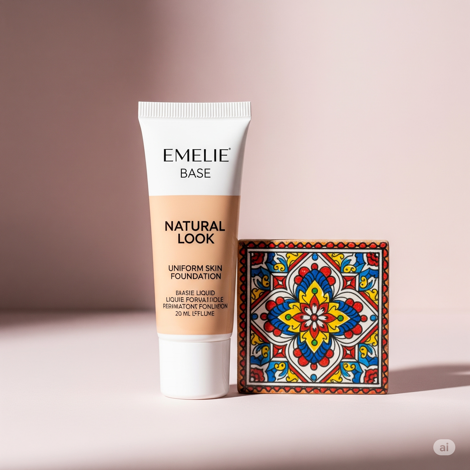 Base Liquid Natural Look Uniform Skin Foundation Emelie Cosmetics