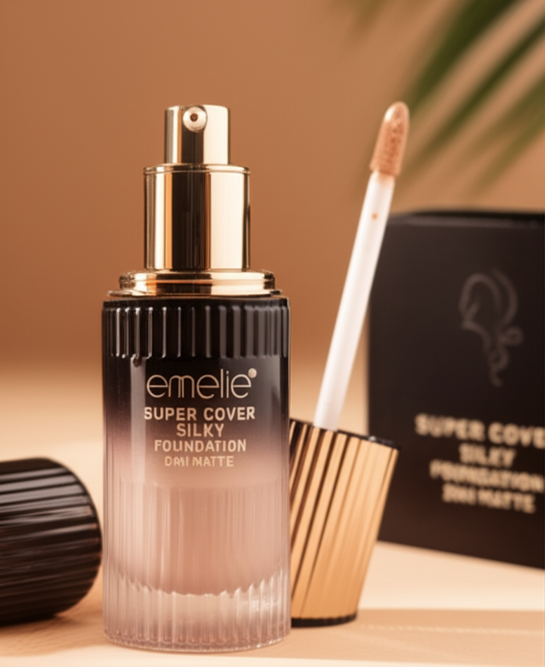 Super Cover Silky Foundation 24H Matte _ 40ml Emelie Cosmetics