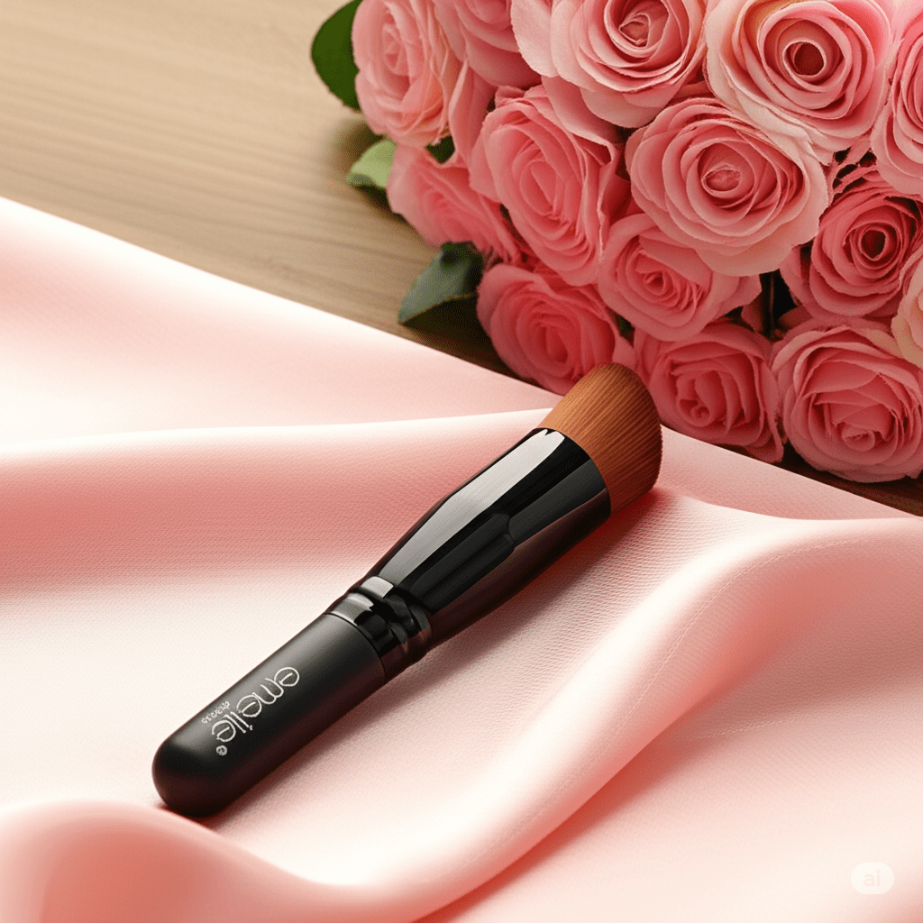 Angled Flat Foundation Powder Brush Emelie Cosmetics.pk