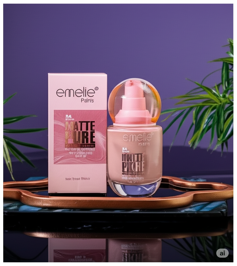 EmelieÂ® 24HR Matte Pure Foundation & Concealer â€“ Full Coverage, SPF 20 (30ml) Emelie Cosmetics