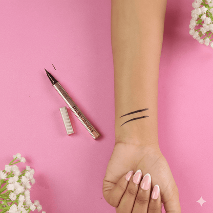 Eyeliner Liquid Pen - Deep Black Waterproof, 24H Smudge-Proof Emelie Cosmetics.pk