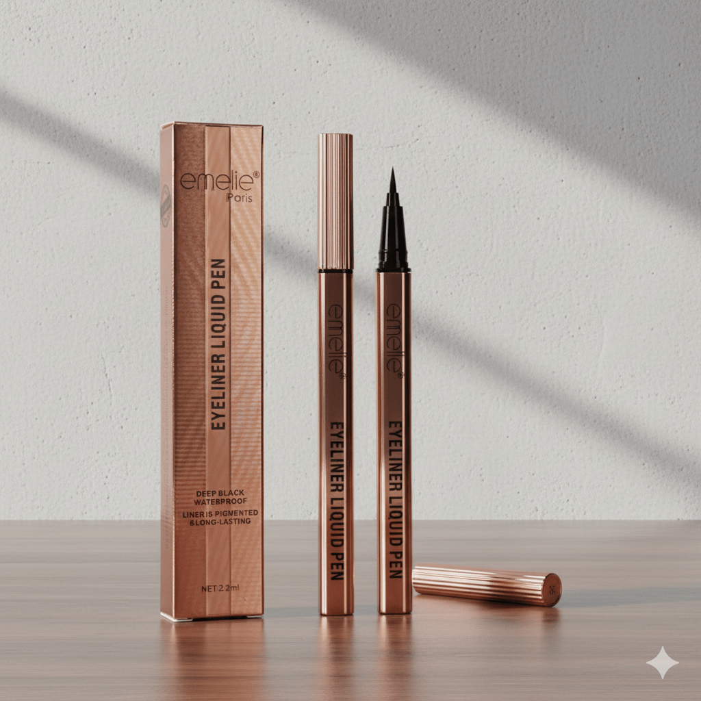 Eyeliner Liquid Pen - Deep Black Waterproof, 24H Smudge-Proof Emelie Cosmetics.pk