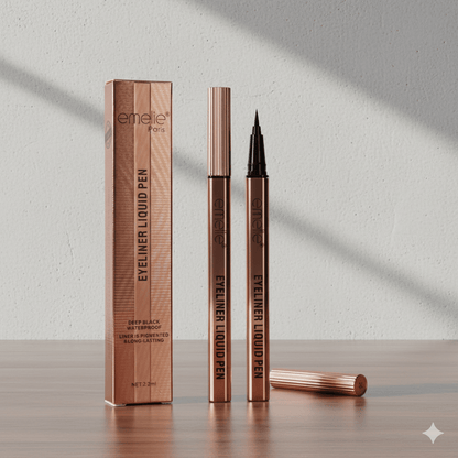 Eyeliner Liquid Pen - Deep Black Waterproof, 24H Smudge-Proof Emelie Cosmetics.pk