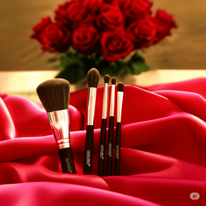 Ultimate Essentials Brush Set with Bag (6pcs) Emelie Cosmetics.pk