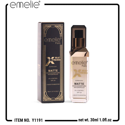 EXTREME Matte Super Stay liquid Foundation 30ml SPF_30 Emelie Cosmetics.pk