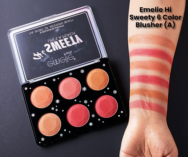 Hi Sweety 6 Color Blush Kit Emelie Cosmetics.pk