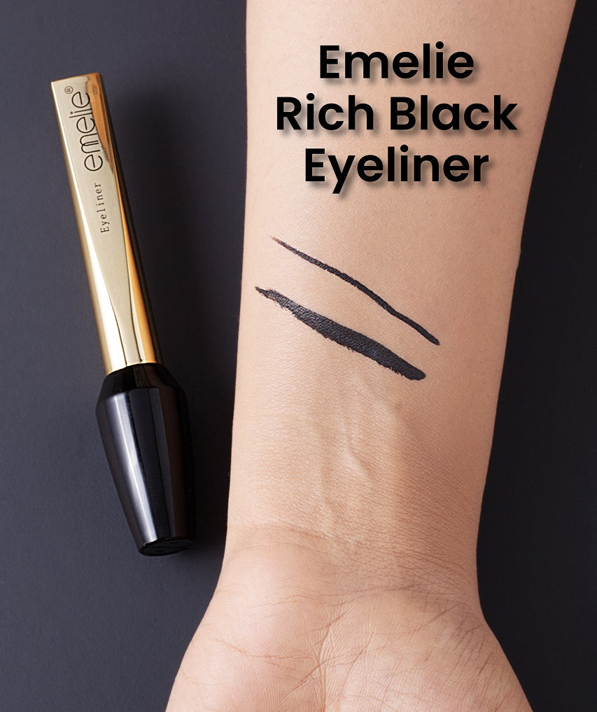 Rich Black Eyeliner Ultra Matte Emelie Cosmetics.pk